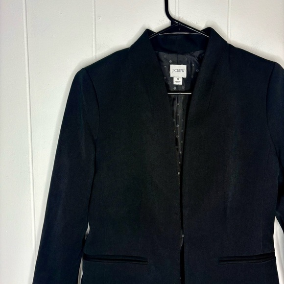 J. Crew Black Broadway Blazer Size 0 Classic Staple Piece Viscose Evening Prep - Picture 4 of 10